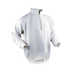 Sweat col zippé blanc emballé
