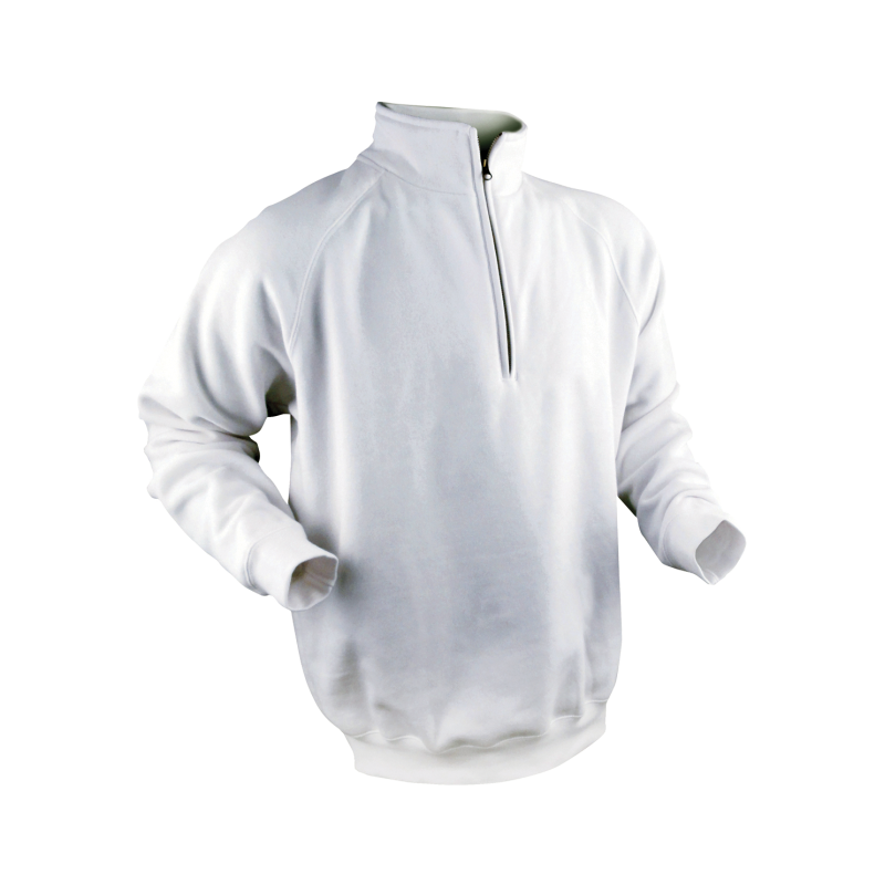 Sweat col zippé blanc emballé